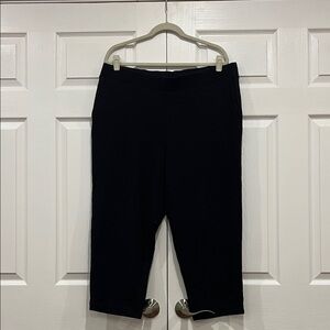 J. Jill Pure Jill Affinity French Terry Slim-leg Crop Womens Black Size 2X